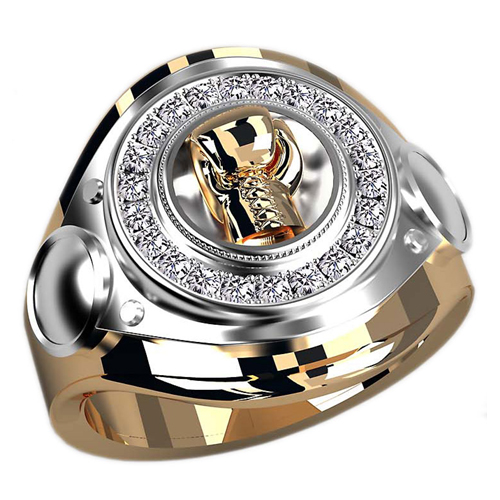 Перстень  Боксер с бриллиантами - фото