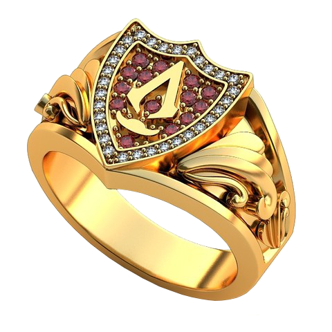 Перстень Ассасин с рубинами и бриллиантами - фото