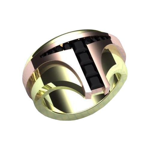 Перстень с бриллиантами Шлем Боба Фетта  - фото