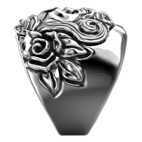 Перстень из серебра Женский череп - фото
