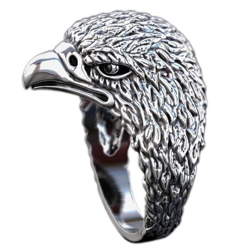 Перстень из серебра Орел - фото